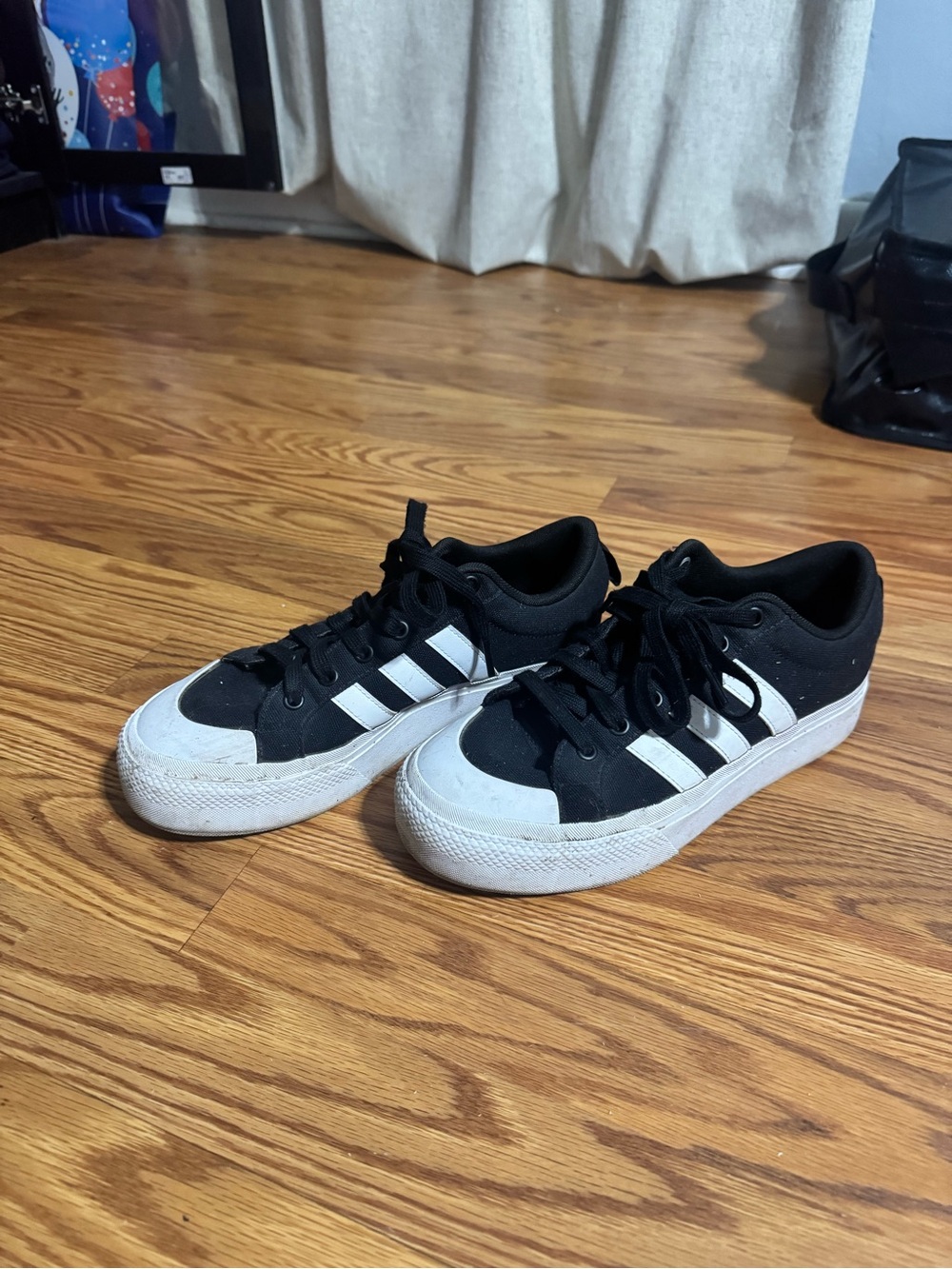 adidas Black and White Low-Top Sneakers